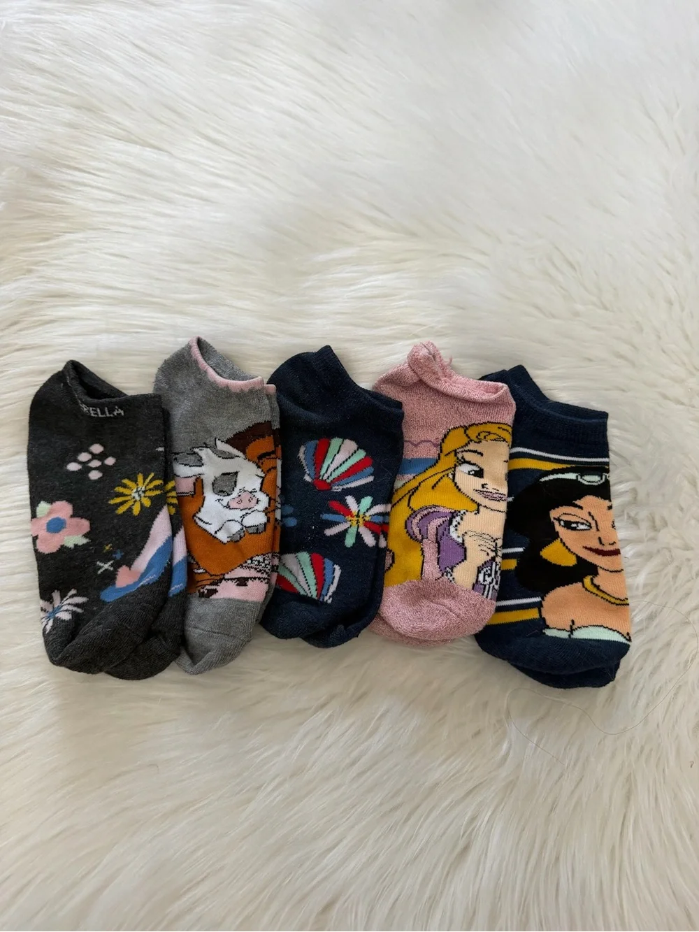 Disney Princess No-Show Sock Pack Sz S/M-5pk